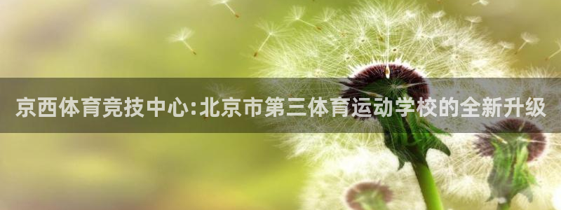 球皇看球赛免费的app下载：京西体育竞技中心:北京市第三体育运动学校的全新升级